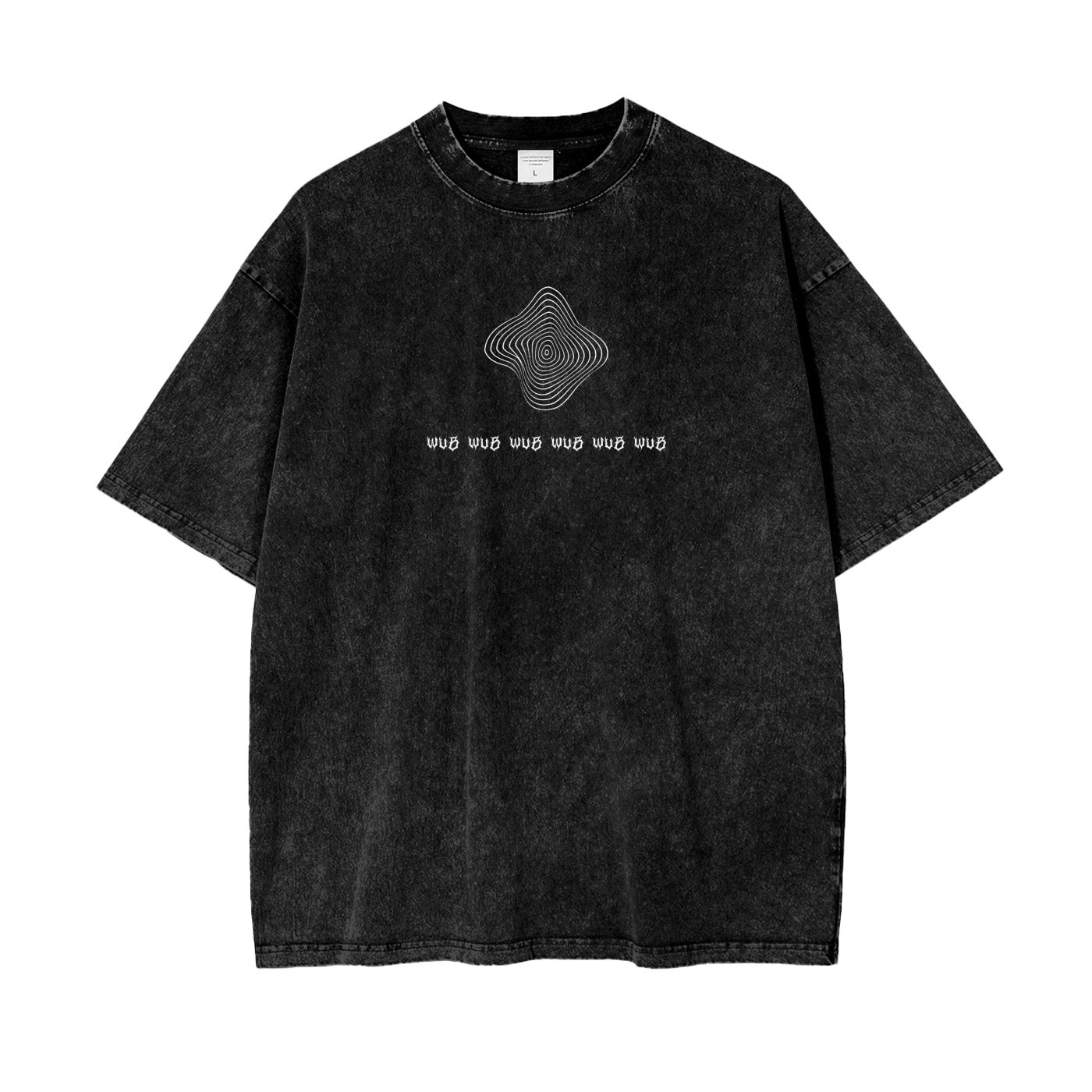 Oversize snow washed t-shirt in faded black, front view